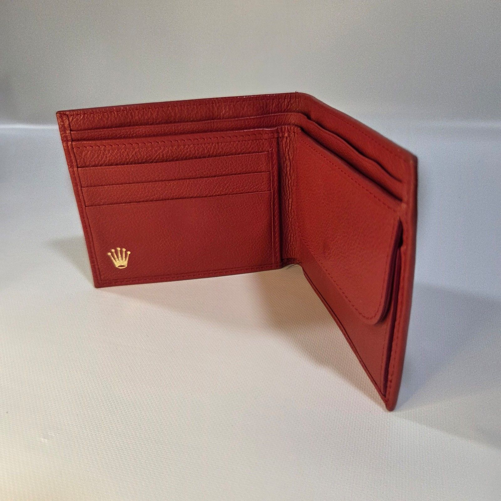 Vintage Rolex Red Leather BiFold Wallet Authentic Gold Crown Montres Vintage Rolex Red Leather BiFold Wallet Authentic Gold Crown Montres
